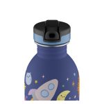 24Bottles Kids Urban 250 ml Rozsdamentes Acél Kulacs Szívószálas Kupakkal Space Friends