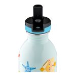 24Bottles Kids Urban 250 ml Rozsdamentes Acél Kulacs Szívószálas Kupakkal Sea Friends