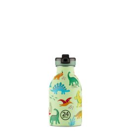   24Bottles Kids Urban 250 ml Rozsdamentes Acél Kulacs Szívószálas Kupakkal Jurassic Friends