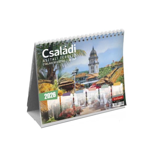 TopTimer Családi Tervező Asztali Álló Papír Hátlap 2026