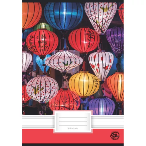 Optischool Füzet Tűzött A/4 81-32 Vonalas Lampion