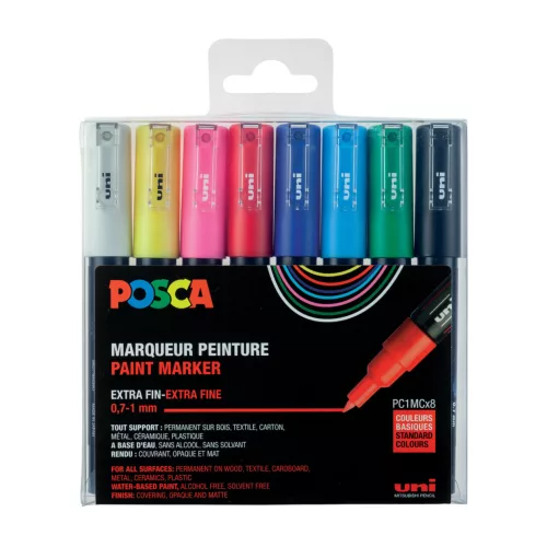 Uni Posca PC-1M Készlet 8 Darab/Készlet Vegyes Színek