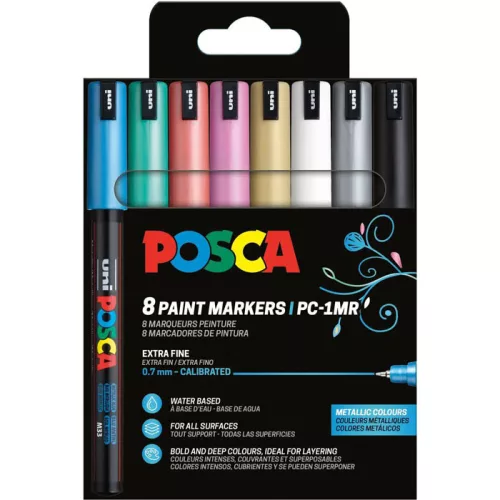 Uni Posca PC-1MR Készlet 8 Darab/Készlet Metál Színek