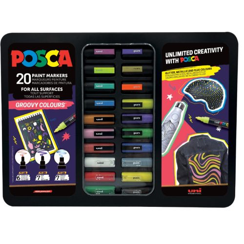 Uni Posca Lakkfilc Készlet 20 Darab/Csomag Vegyes Groovy