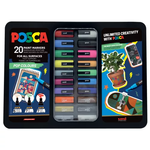 Uni Posca Lakkfilc Készlet 20 Darab/Csomag Vegyes Pop