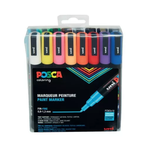 Uni Posca PC-3M Készlet 16 Darab/Készlet Vegyes Színek
