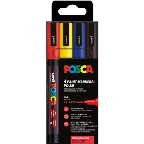 Uni Posca PC-3M Készlet 4 Darab/Készlet Alap Színek PFP