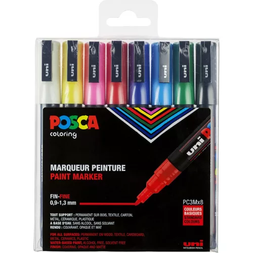 Uni Posca PC-3M Készlet 8 Darab/Készlet Vegyes Színek
