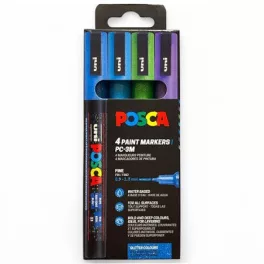   Uni Posca PC-3ML Készlet 4 Darab/Készlet Hideg Csillámló Színek PFP