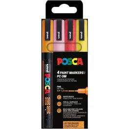   Uni Posca PC-3ML Készlet 4 Darab/Készlet Meleg Csillámló Színek PFP