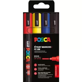 Uni Posca PC-5M Készlet 4 Darad/Készlet Alap Színek PFP