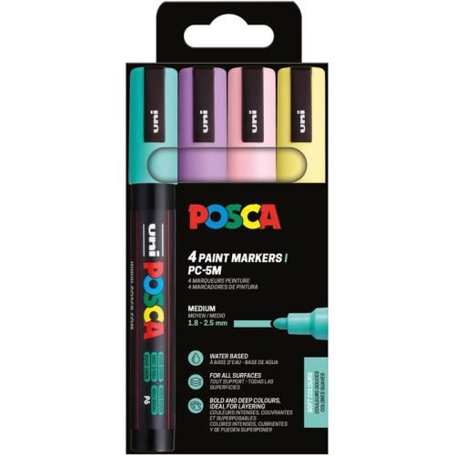 Uni Posca PC-5M Készlet 4 Darab/Készlet Lágy Színek PFP