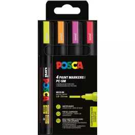 Uni Posca PC-5M Készlet 4 Darab/Készlet Neon Színek PFP