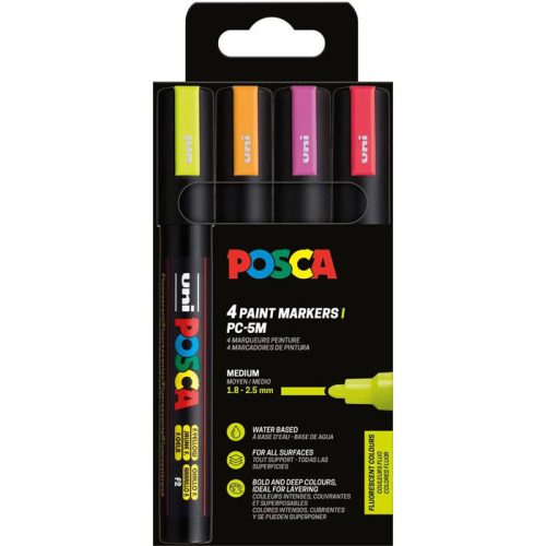 Uni Posca PC-5M Készlet 4 Darab/Készlet Neon Színek PFP