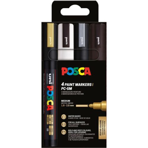 Uni Posca PC-5M Készlet 4 Darab/Készlet Ünnepi Színek PFP
