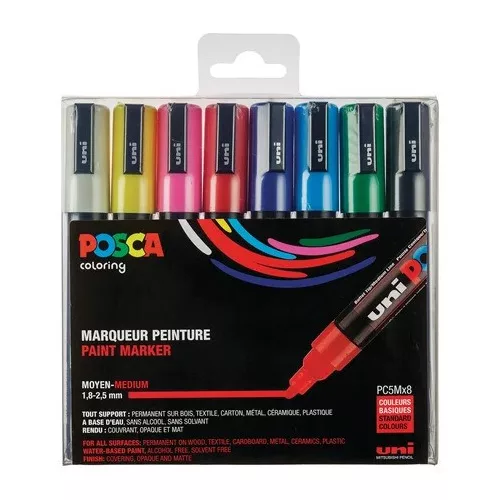 Uni Posca PC-5M Készlet 8 Darab/Készlet Vegyes Színek