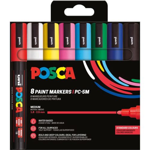 Uni Posca PC-5M Készlet 8 Darab/Készlet Alap Színek PFP