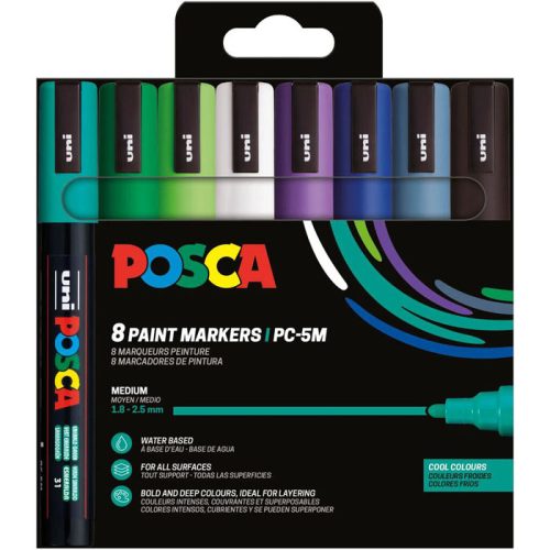Uni Posca PC-5M Készlet 8 Darab/Készlet Hideg Színek PFP