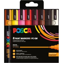 Uni Posca PC-5M Készlet 8 Darab/Készlet Meleg Színek PFP