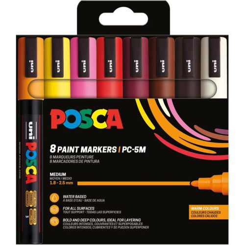 Uni Posca PC-5M Készlet 8 Darab/Készlet Meleg Színek PFP