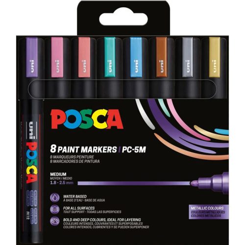 Uni Posca PC-5M Készlet 8 Darab/Készlet Metál Színek PFP