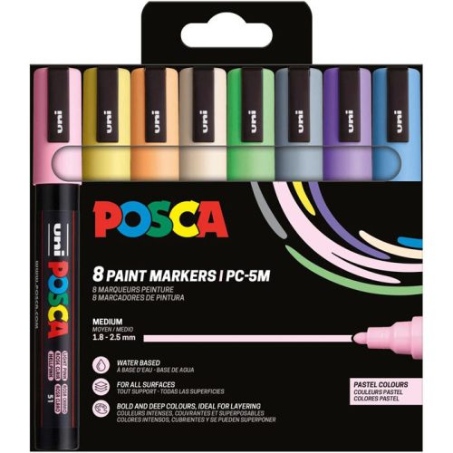 Uni Posca PC-5M Készlet 8 Darab/Készlet Pasztell Színek PFP