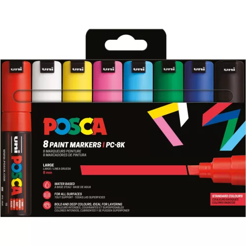 Uni Posca PC-8K Készlet 8 Darab/Készlet Alap Színek PFP