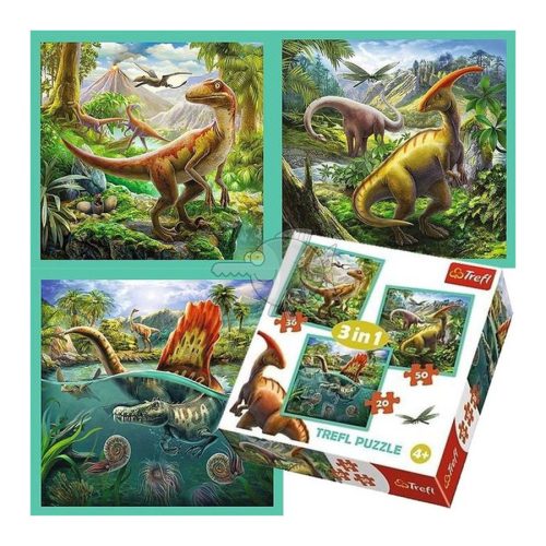 Trefl 3 az 1-ben Puzzle A Dinoszaurusz Rendkívüli Világa