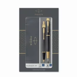   Parker Im Lakk Fekete Golyóstoll + Töltőtoll Arany Klipsz 2093216