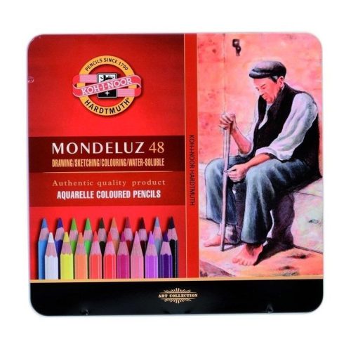 Koh-I-Noor 3726 Mondeluz Aquarell Színes Ceruza/48 Hatszögletű 7 mm Fémdoboz