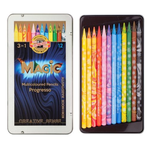 Koh-I-Noor 8772 Progresso 12 Darab Magic Famentes Színes Varázsceruza Hengeres 7.6 mm