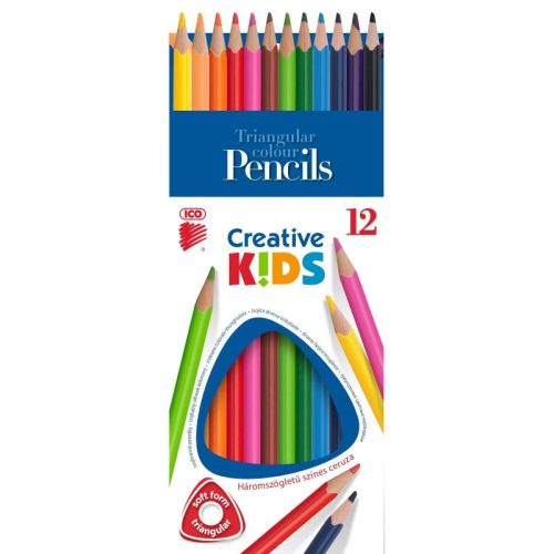 Ico Creative Kids Színes Ceruza 12 Darab Háromszögletű