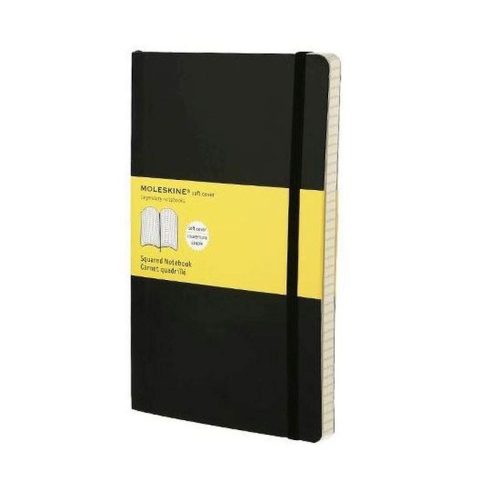 Moleskine Notesz Qp617 Puha Fekete L Kockás