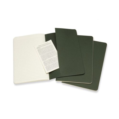 Moleskine Jegyzetfüzet Cahier 3 Darab Ch016K15 Mirtusz Zöld L Vonalas