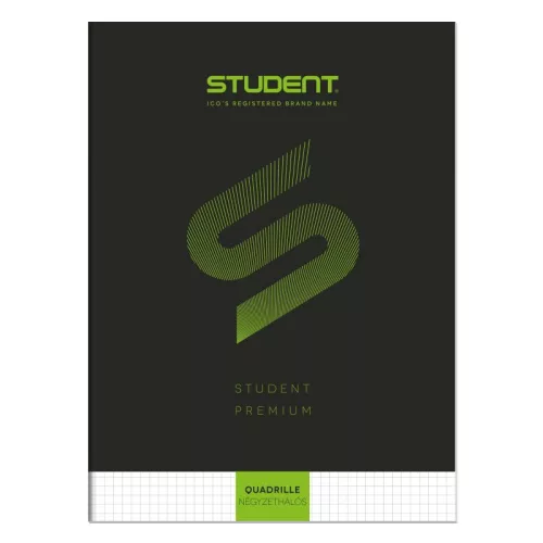 Ico Student Prémium Fekete Füzet Kockás 32 Lap A/4