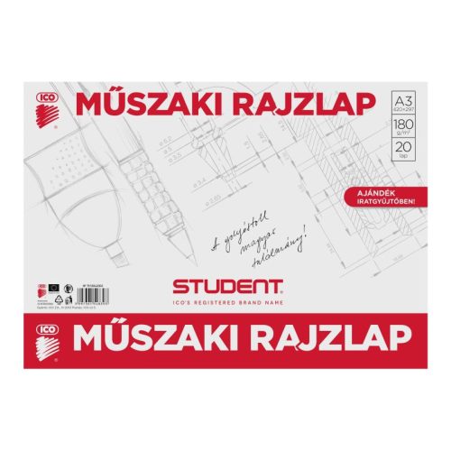 Student Műszaki Rajzlap 20 Lap A/3