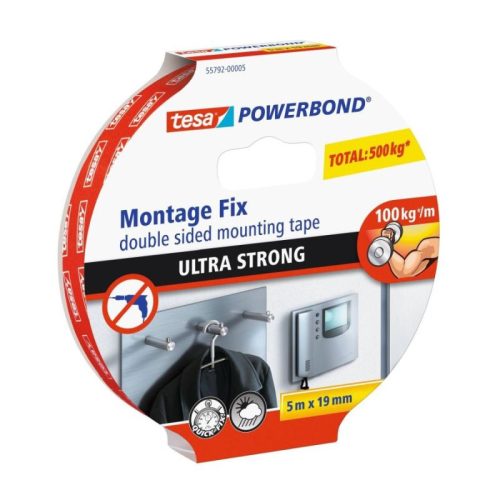 Tesa Powerbond 55792-00005 Rögzítőszalag Ultraerős 5 m x 19 mm