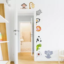   Gyerekszoba falmatrica - Állatkert az ajtó körül N.1 - 9db, 14-től 29 cm-ig, JOBB