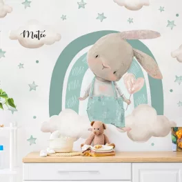 Falmatrica gyerekszobába - Nyuszi szivárvánnyal