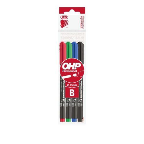 Ico Ohp Permanent Marker B 4 Különböző Szín Polibliszter
