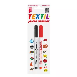 Ico T-Shirt Textilmarker Slim M 2 Fekete+Piros Bliszter
