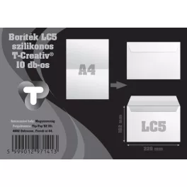   T-Creativ Szilikonos Boríték LC/5 Bélésnyomott 10 Darab/Csomag Fehér