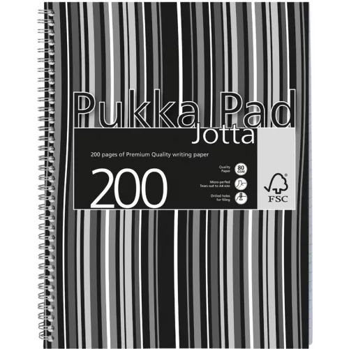 Pukka Pad Spirálfüzet A/4 100 Lapos Vonalas Jotta Pad Fekete-Fehér