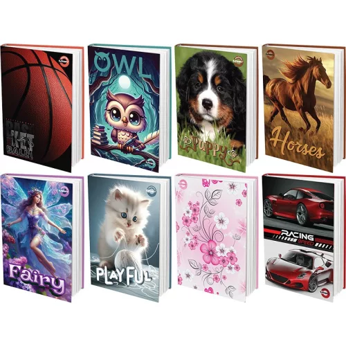 T-Creativ Napló A/5 48 Lapos Keményfedeles Vonalas Vegyes Mintákban