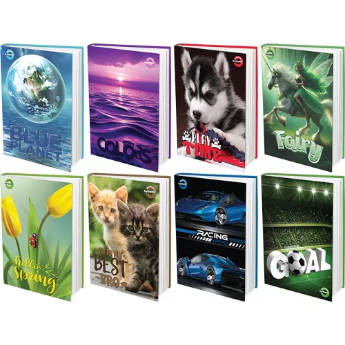 T-Creativ Napló A/5 48 Lapos Keményfedeles Négyzetrácsos Vegyes Mintákban