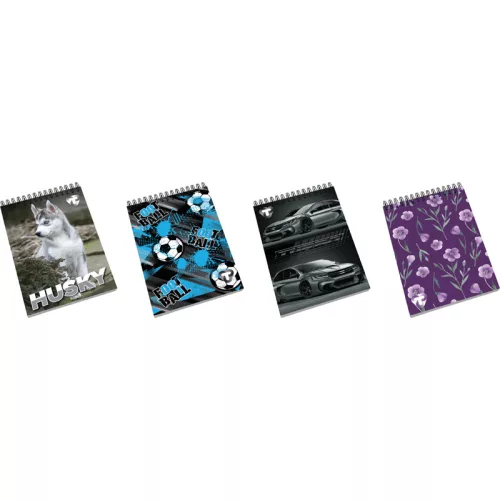 T-Creativ Notesz Spirálos A/6 40 Lapos Négyzetrácsos Vegyes Mintákban