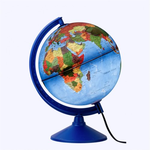 SchoolArt Műanyagtalpas Világító Földgömb Duo Földrajzi és Politikai 26 cm Átmérővel