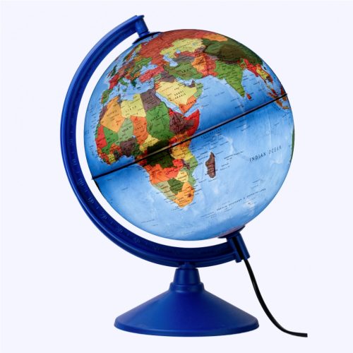 SchoolArt Műanyagtalpas Világító Földgömb Duo Földrajzi és Politikai 30 cm Átmérővel
