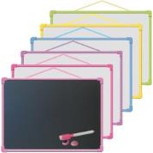 OfficeArt Kétfunkciós Tábla 30 x 40 cm Fehértábla és Krétatábla Műanyag Kerettel Rózsaszín