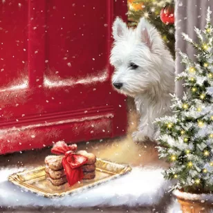   Ti-Flair Szalvéta 33x33 cm 3 Rétegű 20 Lap/Csomag Delicious Westie Treats Tél